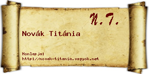 Novák Titánia névjegykártya
